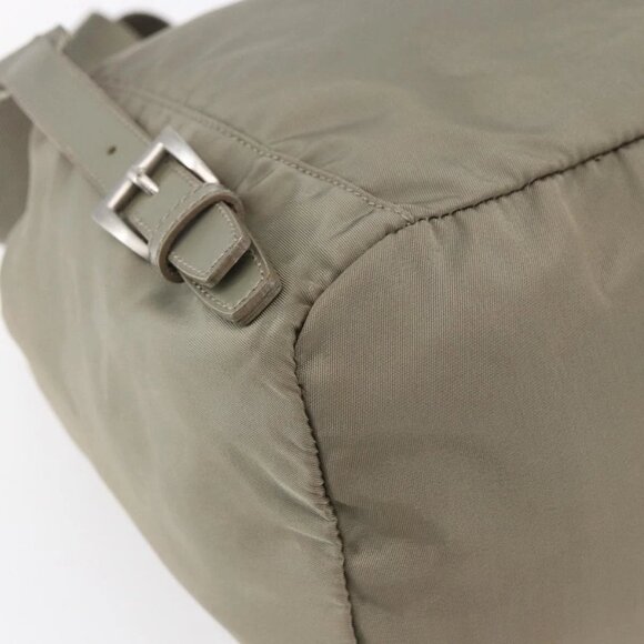 PRADA Backpack Nylon Beige Silver Auth 148934 - Picture 5 of 16